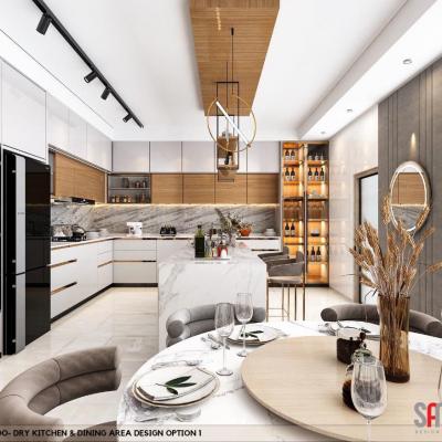 Dining Area And Kitchen Design