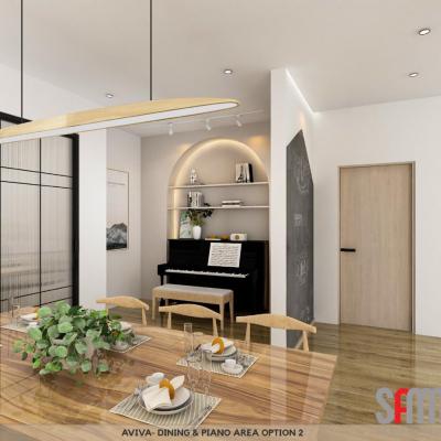 Dining Piano Area Design 