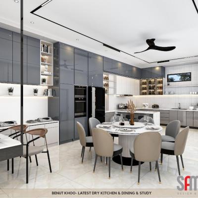 Dry Kitchen And Dining Area Design