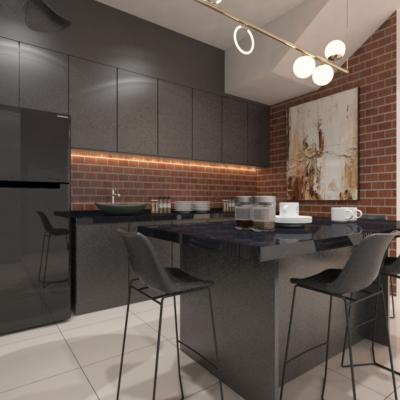Island Counter And Dining Area Kitchen Area Design In Jb 6